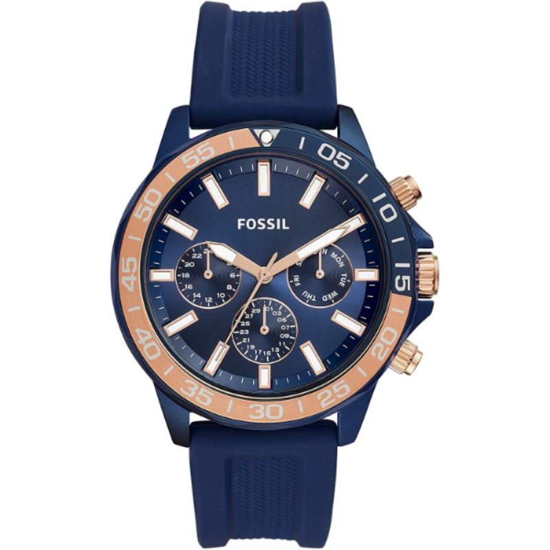 Fossil Bannon Multifunction Blue Silicone Strap Blue Dial Chronograph Quartz Watch for Gents – BQ2498