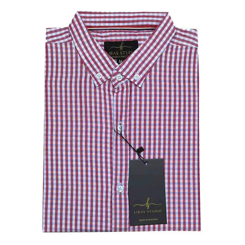 Red & White Richcheck Casual Shirt