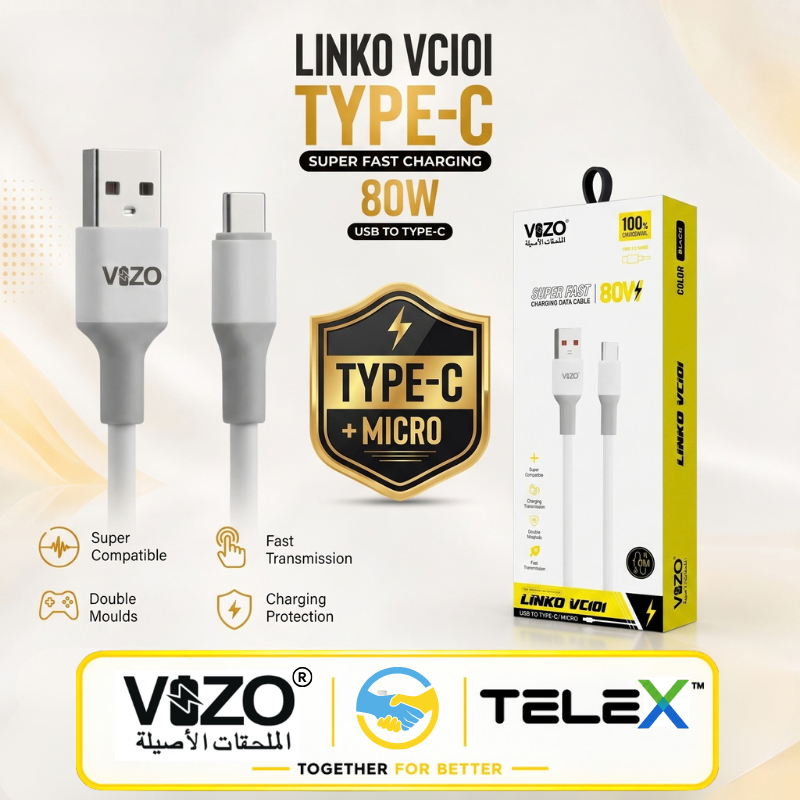 Vizo VC101 Micro 80W Super Fast Charging Cable