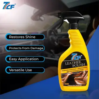 7CF Leather & Vinyl Polish Spray – Silicone-Based Restorer with UV Protection for Car Seats, Dashboard, Sofa & Jackets (500ml)