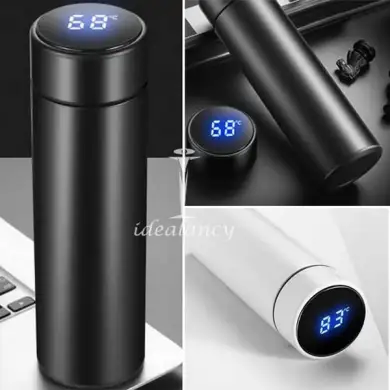 Temperature Display Vacuum Insulated Water Bottle 17oz,Thermo Flask Made of Premium Stainless Steel Coffee Cup,