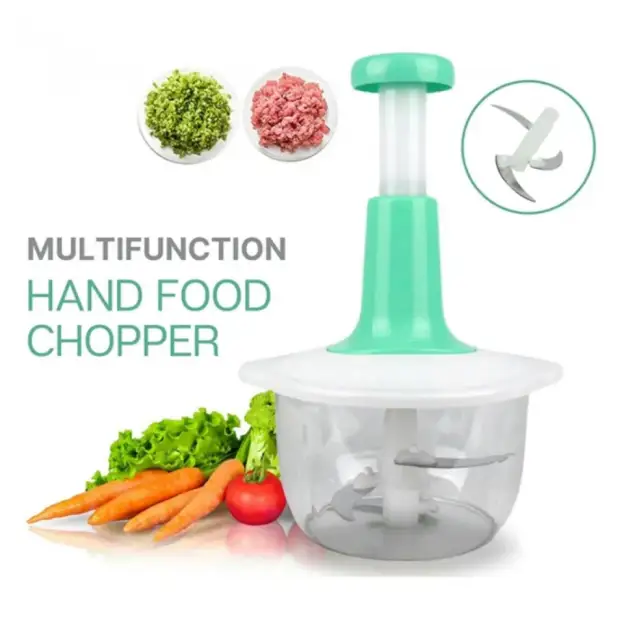 Hand Pat Food Processor Eater / Chopper Cutter / Handheld Vegetable Chopper/Mincer/Mixer/Blender to Chop Fruits Onions/Fresh Meat/Ginger/Herbs/Garlics