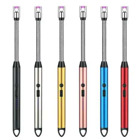 Rechargeable Electric USB Lighter — Long Neck Flameless Plasma Gasless Stove & BBQ Lighter with LED