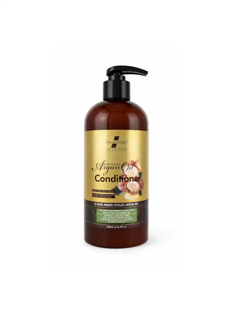 Power Knight Argan Oil Restorative Conditioner 500ml – Deep Hydrating Hair Conditioner for Dry, Frizzy & Damaged Hair, Moroccan Argan Oil Hair Care Treatment for Smooth, Soft, Silky, Shiny & Manageabl