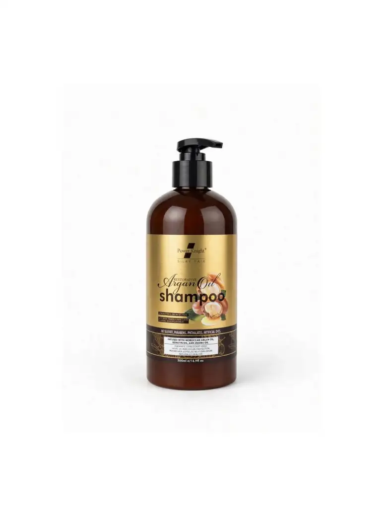 Power Knight Restorative Argan Oil Shampoo with Keratin & Jojoba Oil for Smooth, Shiny & Nourished Hair – 500ml