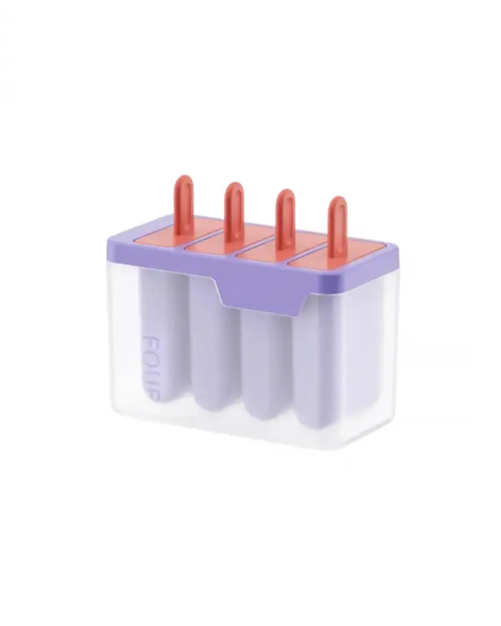4-Cavity Popsicle Ice Cream Mould with Box Packing – Reusable DIY Ice Pop Maker for Homemade Frozen Treats, Easy-Release Ice Cream Mould with Sticks, Food-Grade Material