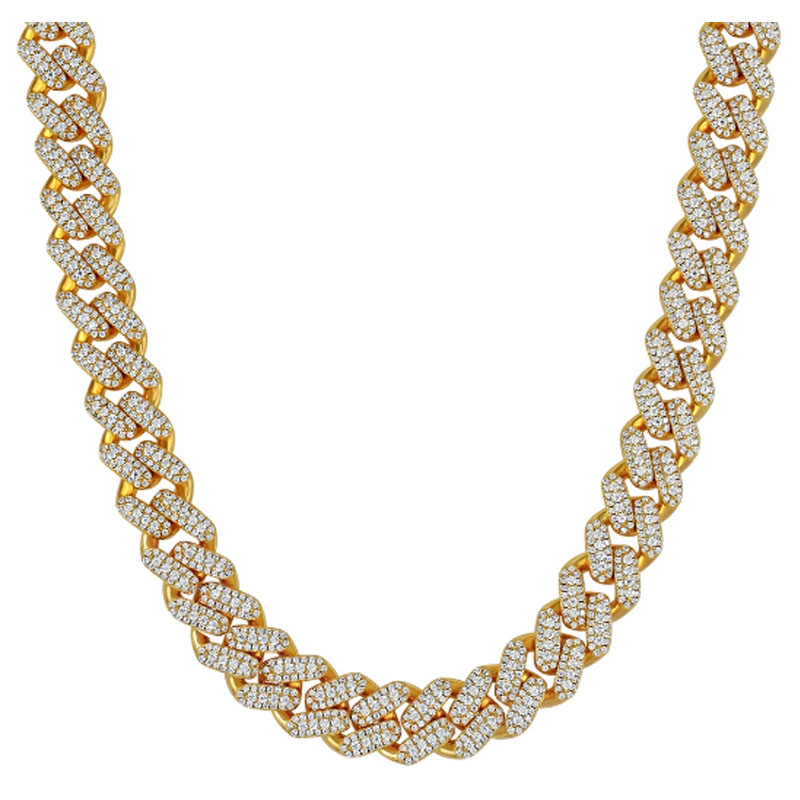 Moissanite Diamond 925 Square Link 12mm Miami Cuban Chain
