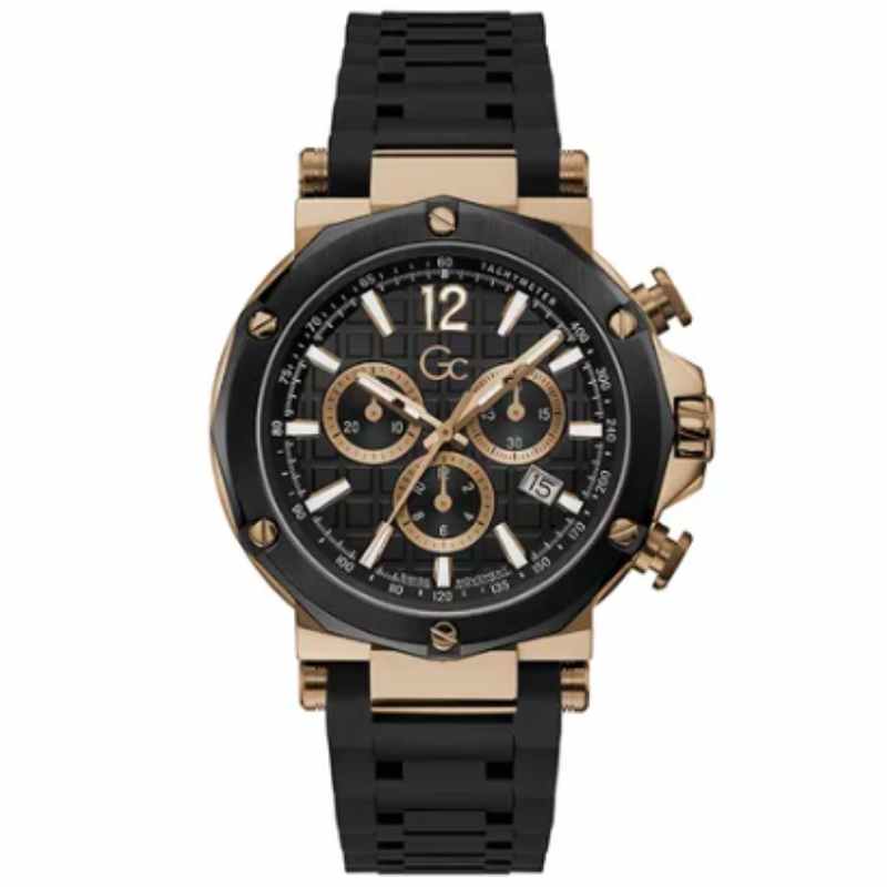 Gc Men's Water Resistant Chronograph Wrist Watch Y53008G2MF - 44 mm - Black