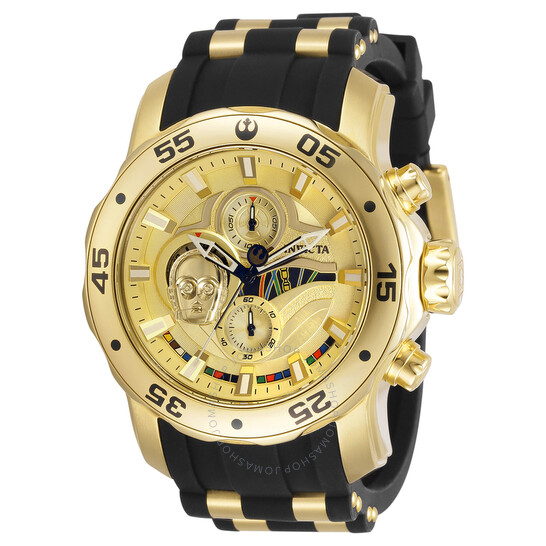 Invicta Star Wars C-3PO Chronograph Quartz Gold Dial Men's Watch