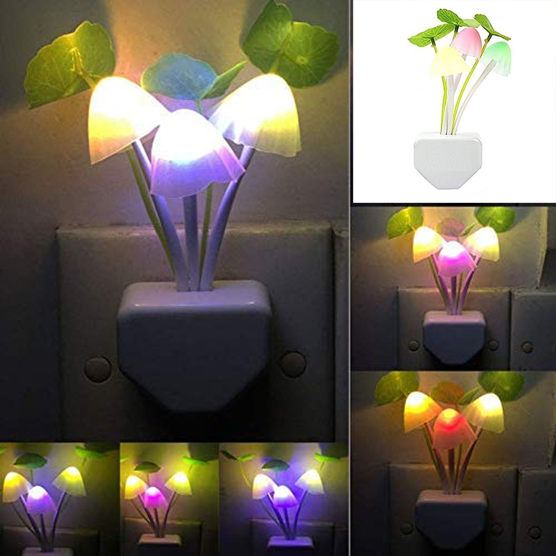 Plug in LED Mushroom Night Light Lamp with Dusk to Dawn Sensor