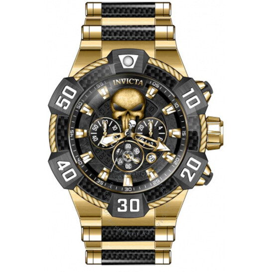 Invicta Marvel Punisher Chronograph Quartz Black Dial Men's Watch