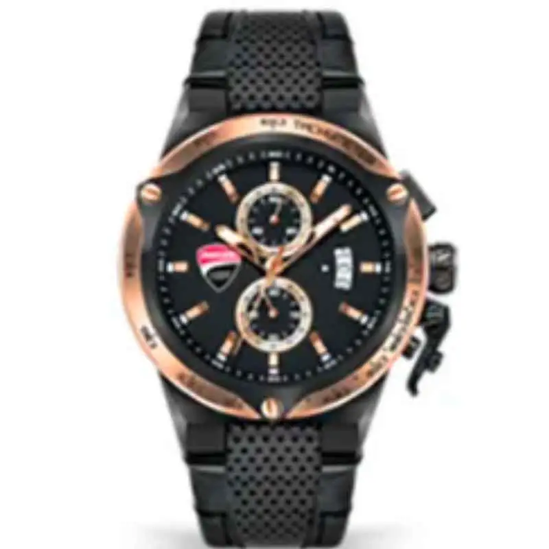 Ducati Corse Men's Giro Uno Chronograph Leather Strap Wrist Watch DTWGC2019103 - 45 mm - Black