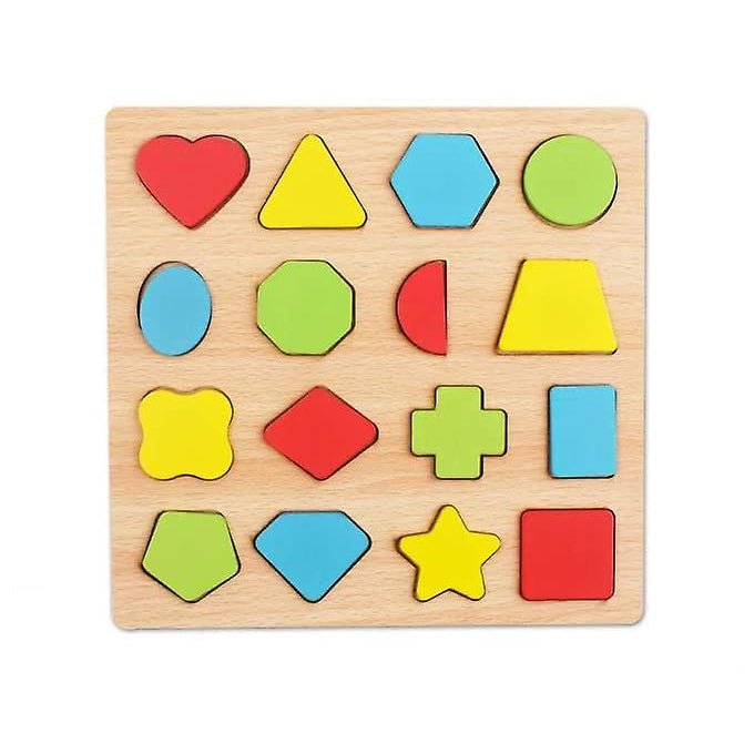 Wooden 16 Shapes Puzzle for Toddlers – Montessori Learning Toy