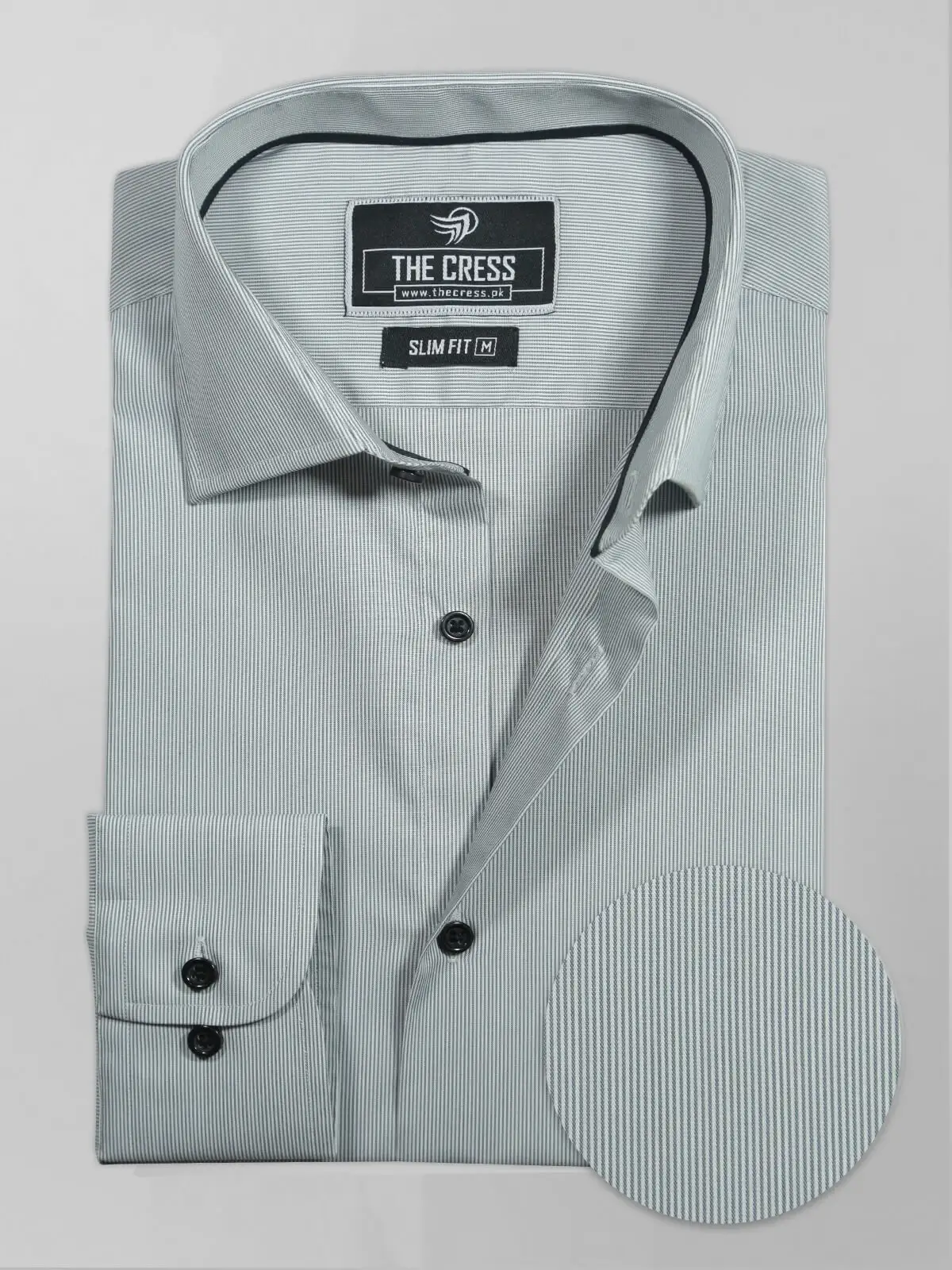 stripe formal shirt grey and white