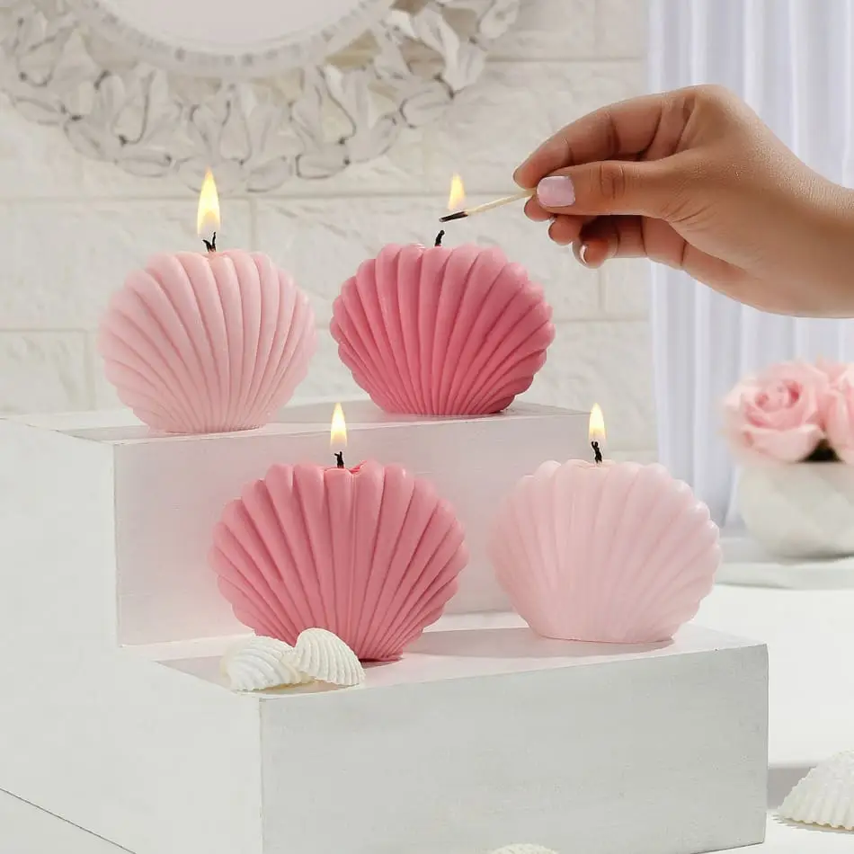 CANDLES CITY -- SCENTED SEASHELL CANDLE -- ELEGANT/ BIG  SIZE
