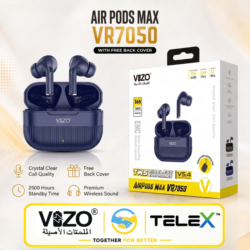 Vizo VR7050 AirPods Max Crystal Clear Call Quality Wireless Earbuds