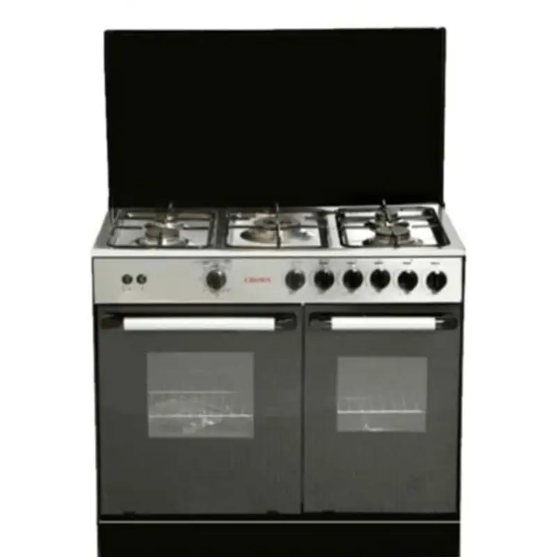 Crown 34 M (DD) – SS Cooking Range 34 Inch Top Non Magnetic Auto Ignition Five Burner Tempered Glass With Official Warranty