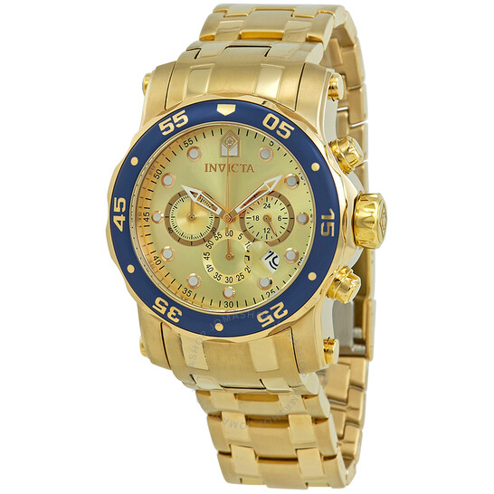 Invicta Pro Diver Chronograph Gold Dial Men's Watch 23669