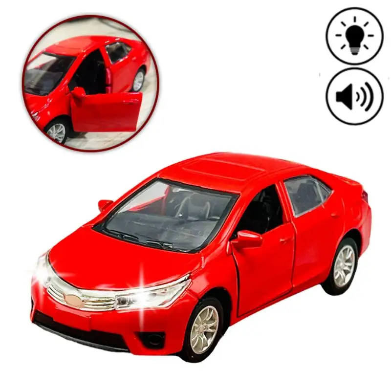 Toyota Corolla Grande Diecast Metal Model Toy Car Collection With Lights and Sounds Pull Back Action - Size Approx. 5 Inch