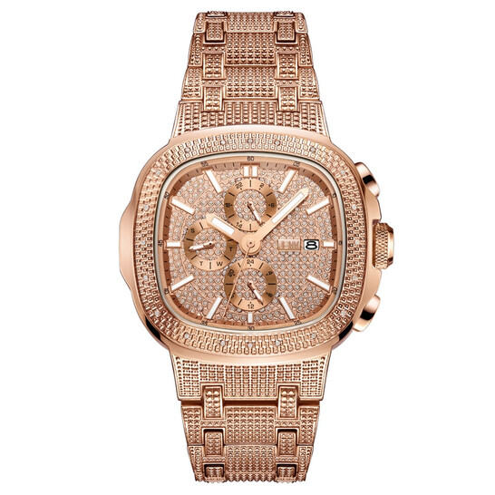 JBW Heist Quartz Diamond Rose Dial Men's Watch