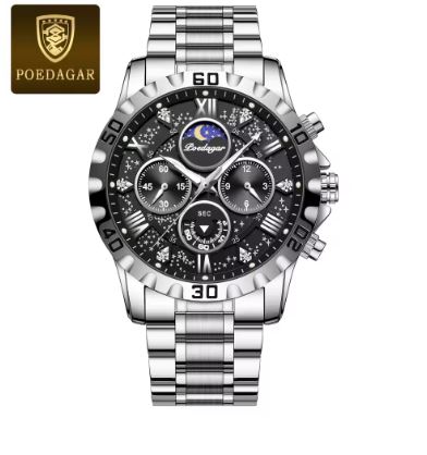 POEDAGAR Luxury Watch for Men: Elegant Quartz Sports Watch with Stylish Design and Durability