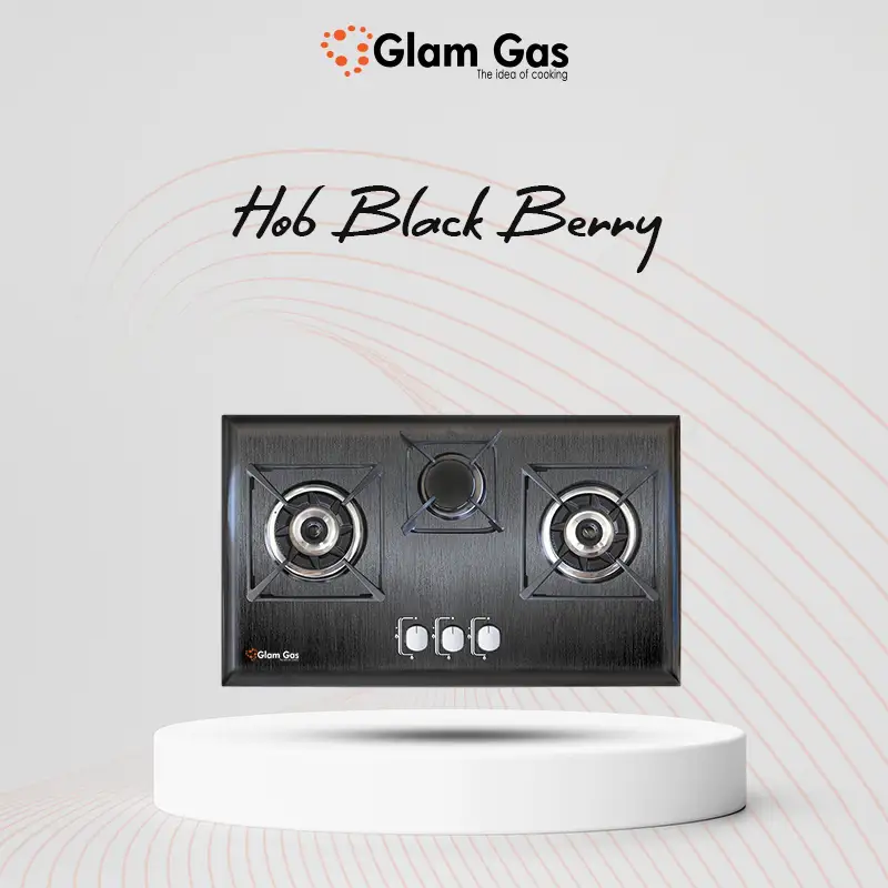 Glam Gas Black Berry Built In Hob