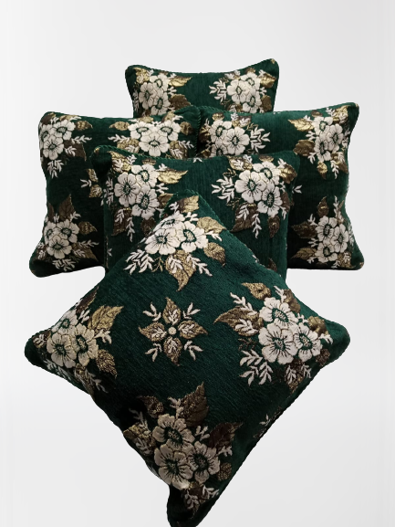 Velvet Cushion Covers | 5pcs Set | Green | JC-21