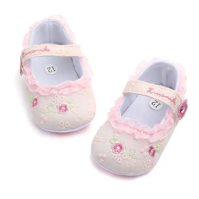 Girls Shoes pump Soft-soled Anti-slip First Walker Shoes age 0 to 6 months
