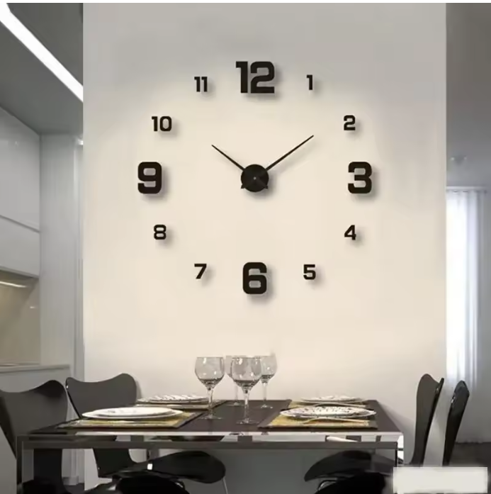 Creative Frameless DIY Wall Clock Wall Decal Home Silent Clock Living Room Office Wall Decoration