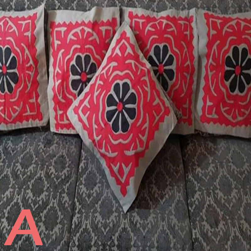 Applique works 5 Cushion Covers by FMCREATIVE
