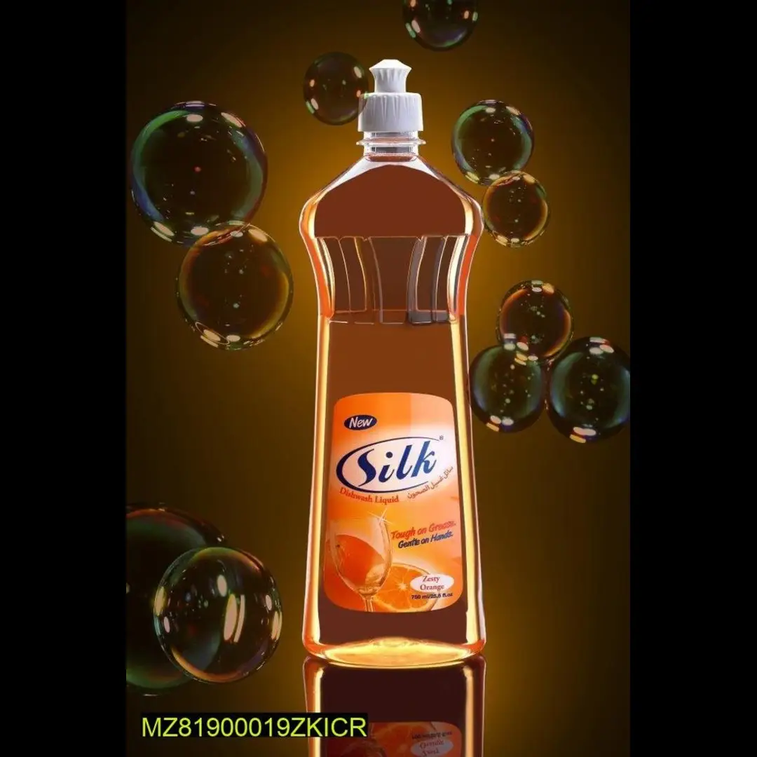 Silk Zesty Orange Dishwashing Liquid - Safe For Hands With Added Benefits of Glycerin