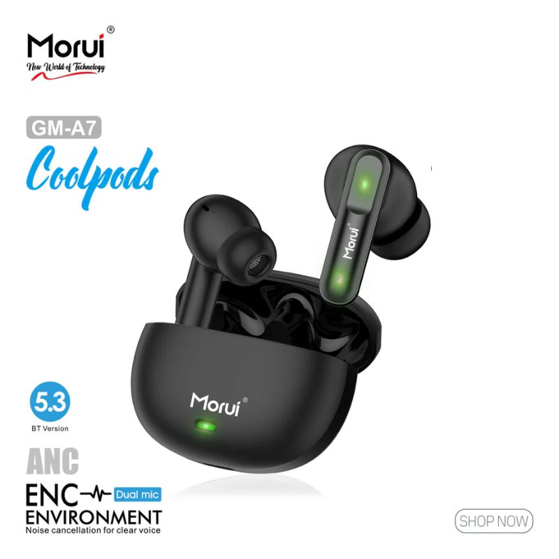 Morui - Coolpods Wireless Earbuds GM-A7 With ANC & ENC Dual Mic 5.3 Version With 1 Year Warranty