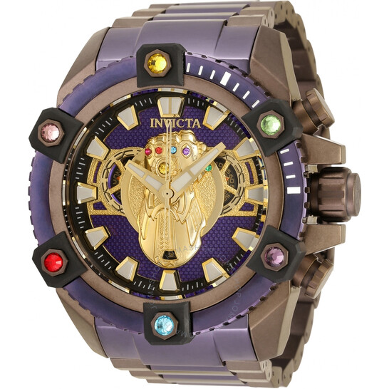 Invicta Marvel Chronograph Quartz Purple Dial Men's Watch