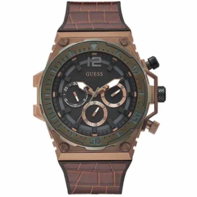 Guess Men's Venture Chronograph Silicone Wrist Watch GW0326G2 - 48mm - Brown