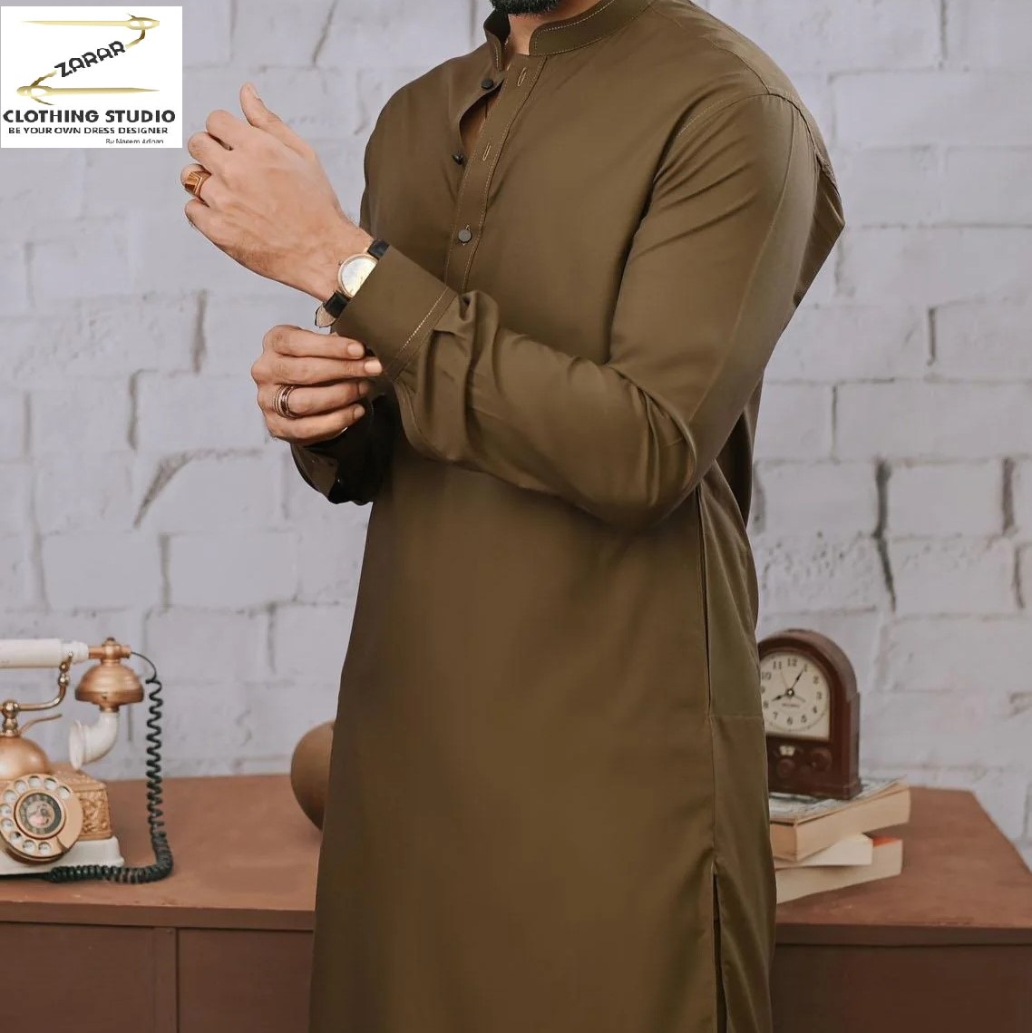 Coffee Brown (Wash n Wear Elite) zarar clothing studio