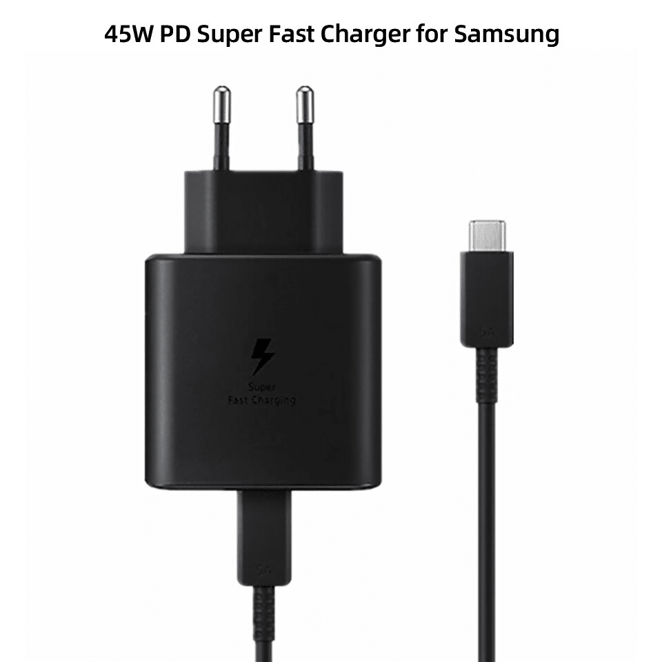 Samsung 45W Super Fast Charger USB Type C Wall Adapter Power Delivery PD Adaptive Quick Charging High Speed Charging Plug Intelligent Safety Protection Universal Mobile Phone Tablet USB C Device Power