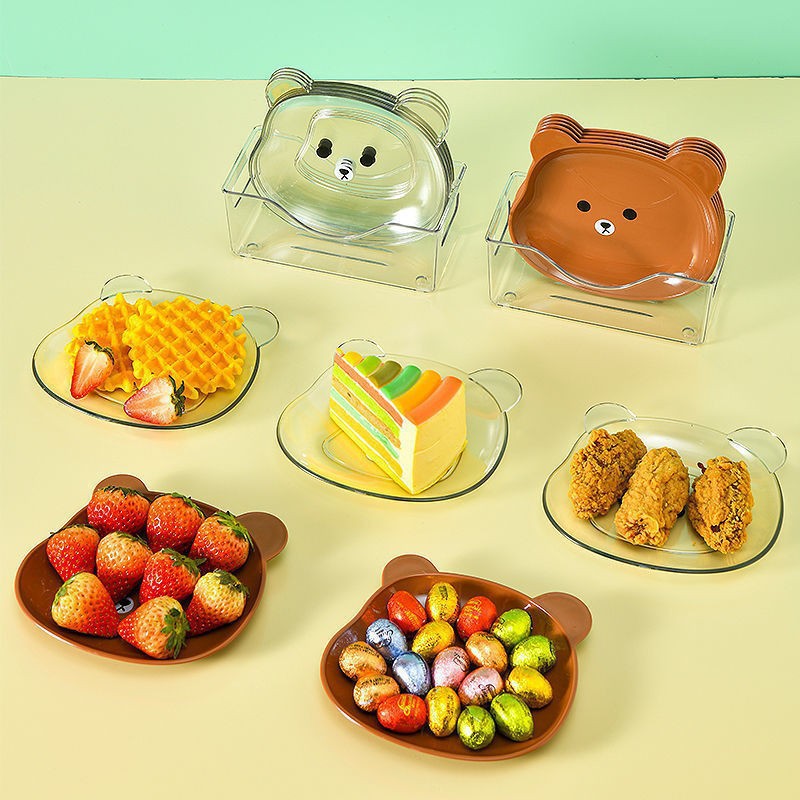 Lovely Bear Food Storage Tray - Cute Animal Shaped Serving Platter for Dried Fruit, Snacks, Appetizers, Candy, Pastries & Nuts - Party & Home Use