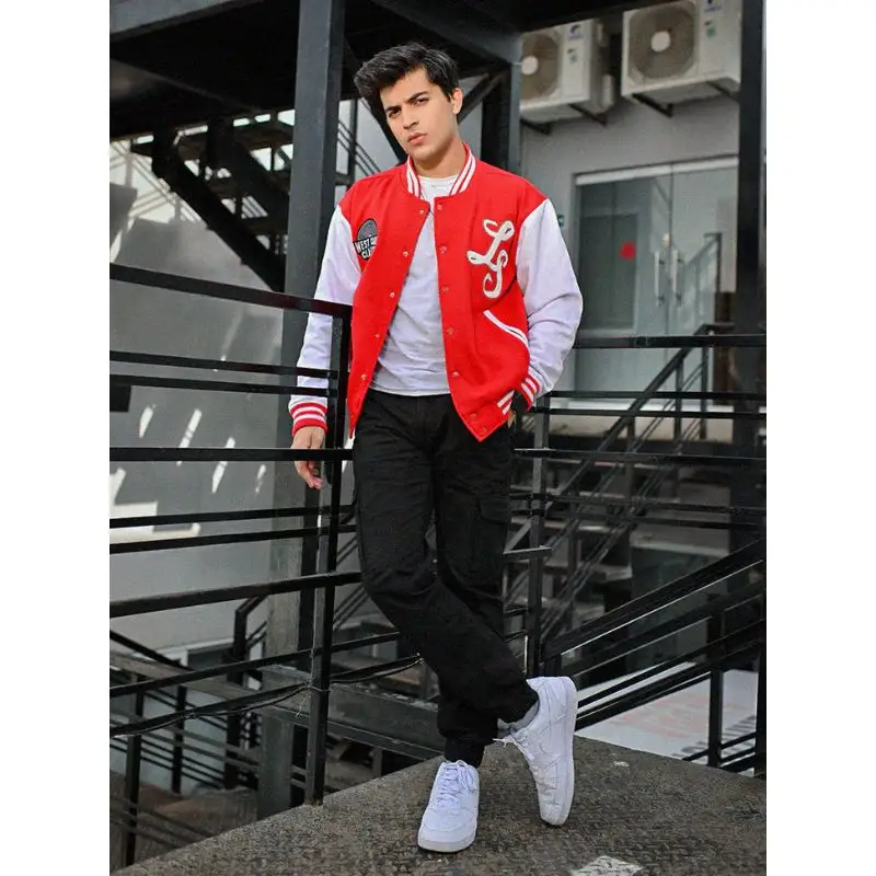 West Coast Classics Red & White Varsity Men Jacket