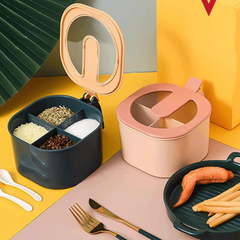Spice Box 4 in 1 - Modern Grid Spices Box