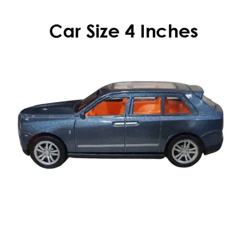 Rolls Royce Cullinan Hatchback Model Mini Metal Car For Kids – Pull Back and Die cast – 4 inches – Blue Grey