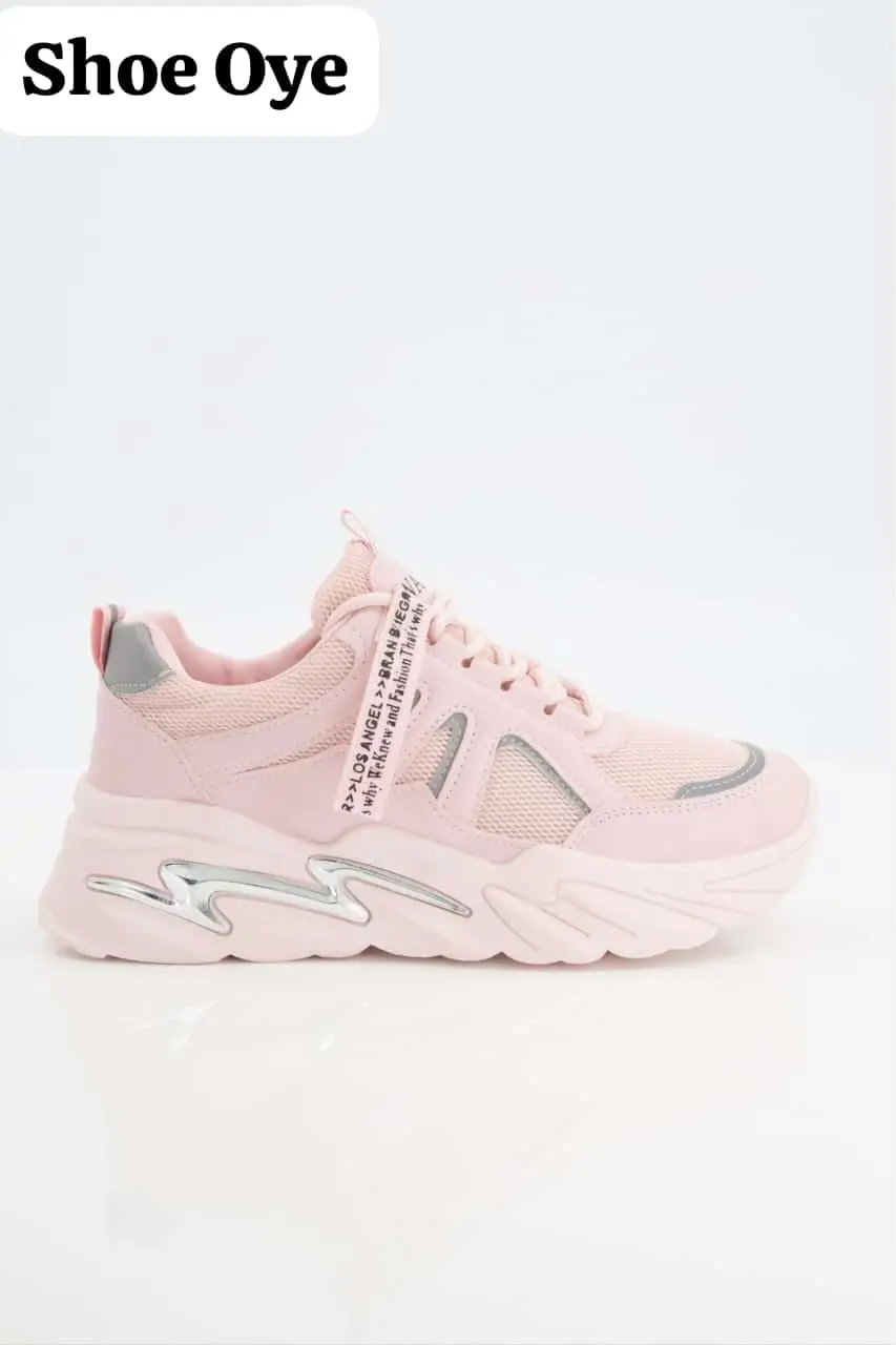 Women's Pink Chunky Sneakers Shoes High Quality Imported Fashion Joggers/ Sneakers