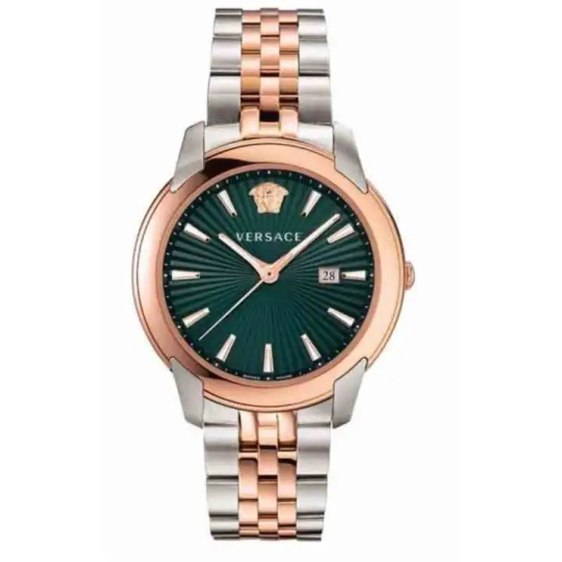 Versace Men’s Quartz Fashion Swiss Made Stainless Steel Green Dial 42mm Watch VELQ00619