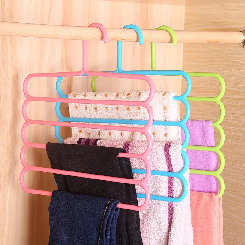 Pack Of 3 Pants Racks Holder Clothing Wardrobe Hangers Closet Organizer Storage Rack