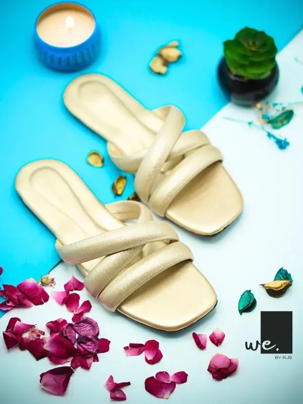 Twisted Strap Comfort Slip-On - Golden - WE BY RJS