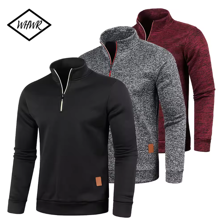 Men Sweatshirts Spring Thicker Pullover Half Zipper Pullover for Male Hoody Outdoor Sweatshirt Autumn Wear