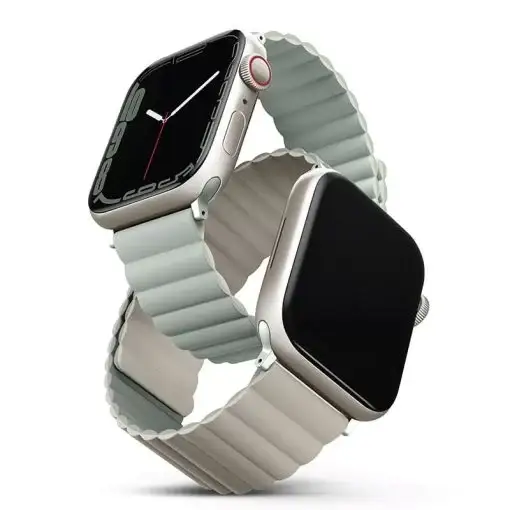 Uniq Revix Reversible Magnetic Apple Watch Strap for Series 1-8 SE/SE2 41/40/38MM – Sage (Sage/Beige)