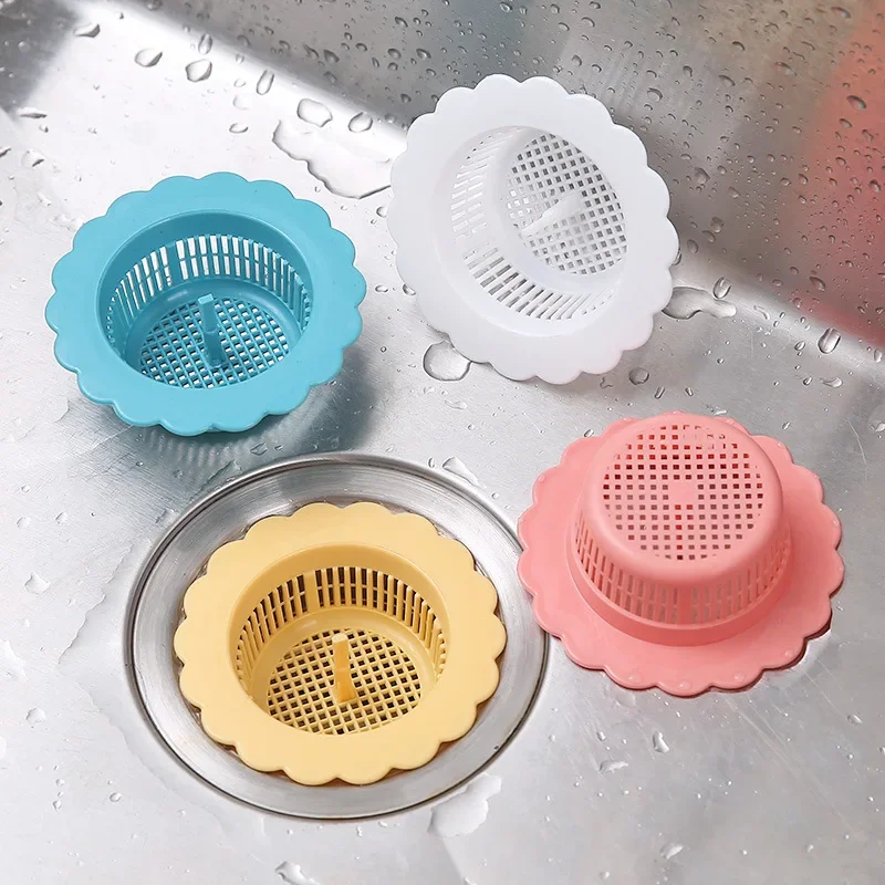 PC Portable Plastic Strainer - Sink & Shower Drain Hair Catcher, Floor Drain Waste Plug, Colander for Kitchen & Bathroom