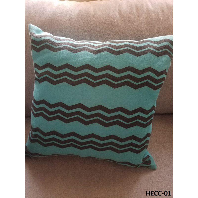 Turquoise Screen Print Cushion Cover By Home Ensemble
