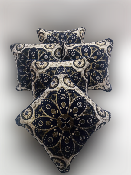 Velvet Cushion Covers | 5pcs Set | Blue | JC-16