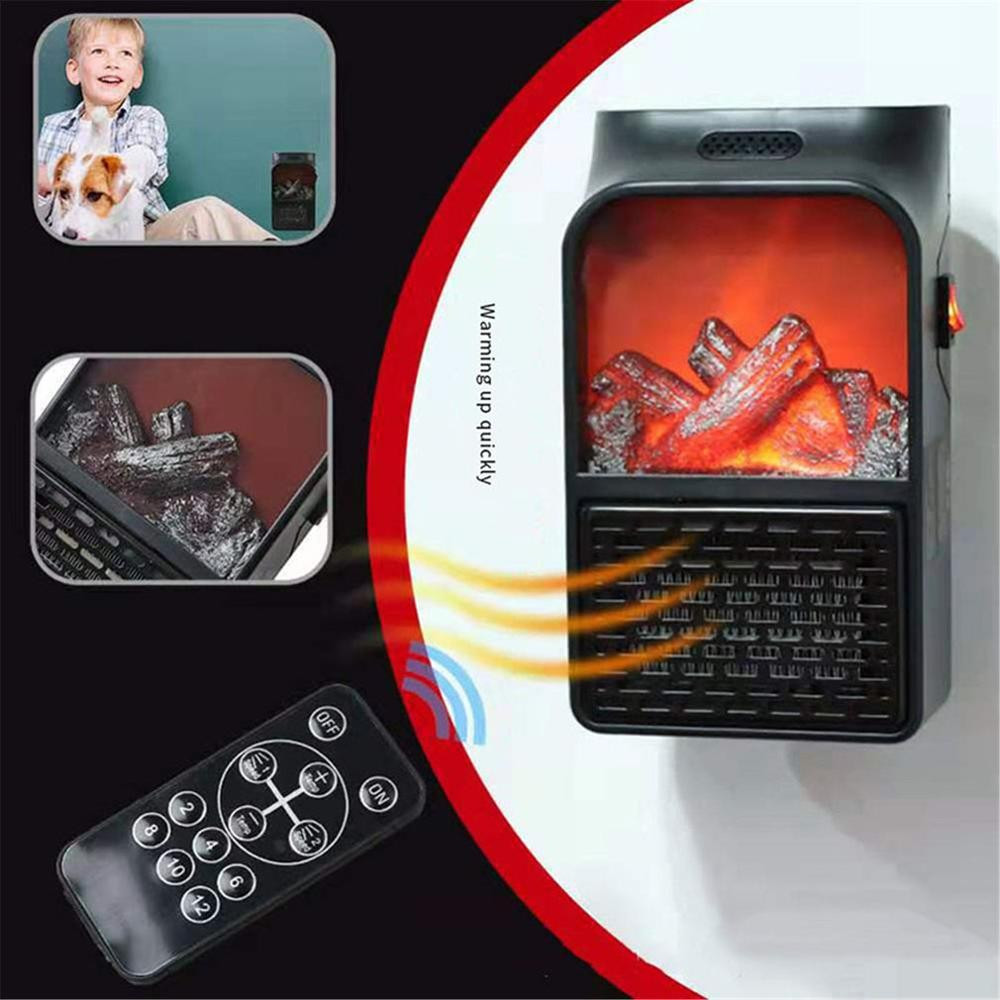 900W Mini Electric Fan Heater Remote Control Portable Plug-In Room Heater Air Heating